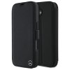 Etui Mercedes Book Case do iPhone 16 6.1” – Skórzane z Motywem Drewna, Czarne